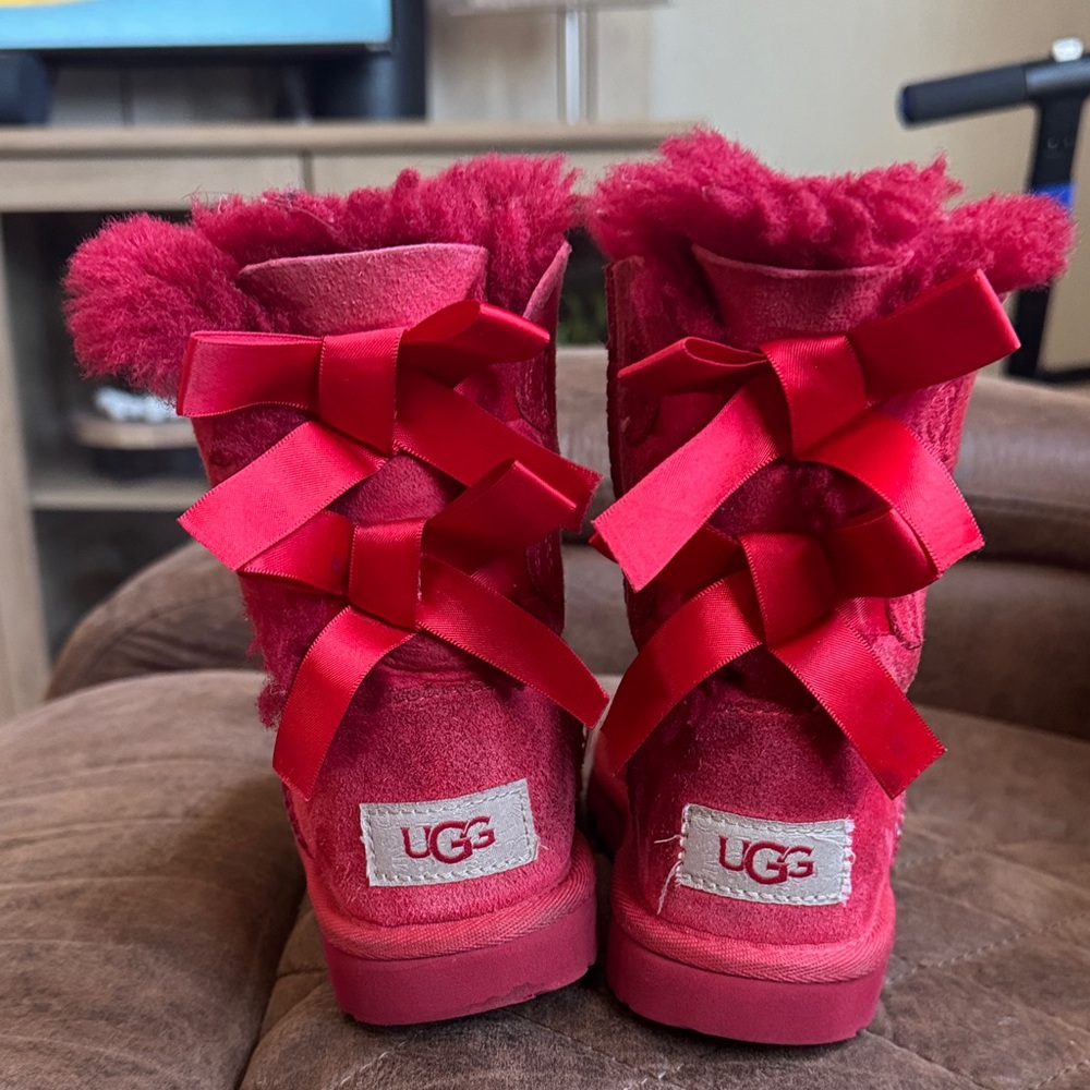 UGG Red Bow Suede Boots